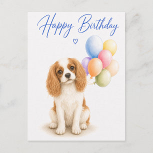 Cartão Postal Aniversário do Cavalier King Charles
