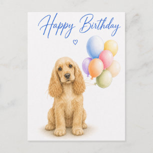 Cartão Postal Aniversário do Cocker Spaniel
