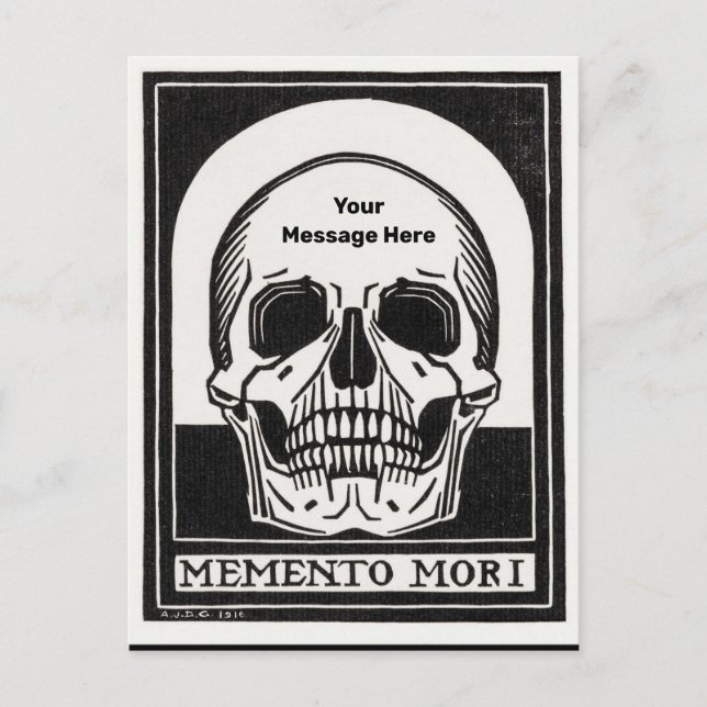 Cartão Postal Aniversário do Esqueleto Personalizado do Partido  (Frente)