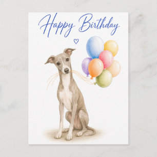 Cartão Postal Aniversário do Galgo Italiano