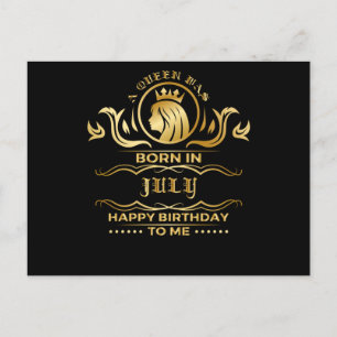 Cartão Postal Aniversário do Julho da Rainha Ruler Gift