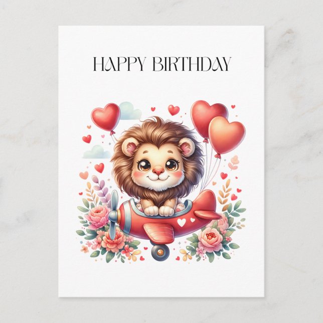 Cartão Postal Aniversário do Leão Voador (Frente)