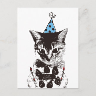 Cartão Postal Aniversário do Nobigao Gato