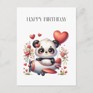 Cartão Postal Aniversário do Panda Piloto