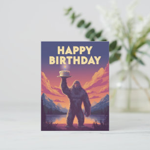 Cartão Postal Aniversário do Pé Grande Criptozoologia Arte Estra