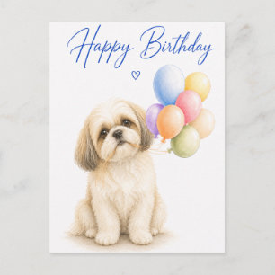 Cartão Postal Aniversário do Shih Tzu