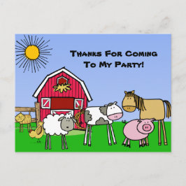 Cartão Postal Aniversário do Tema de Fazenda Personalizado Obrig