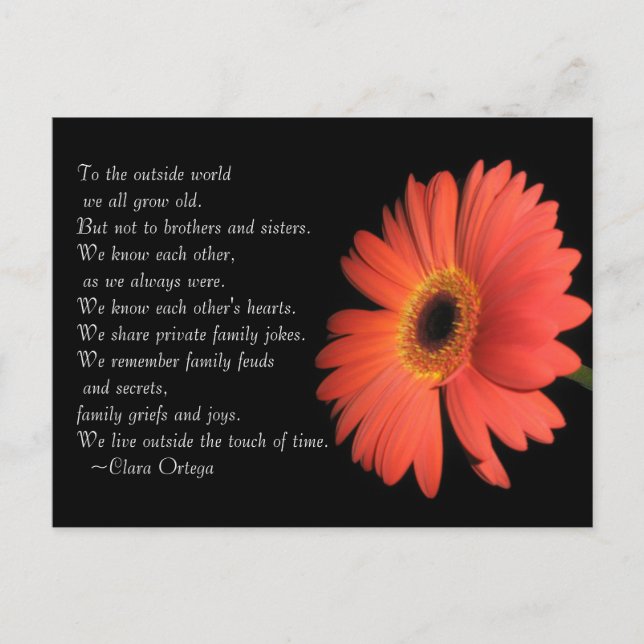 Cartão Postal Aniversário dos irmãos / Irmãs (Frente)