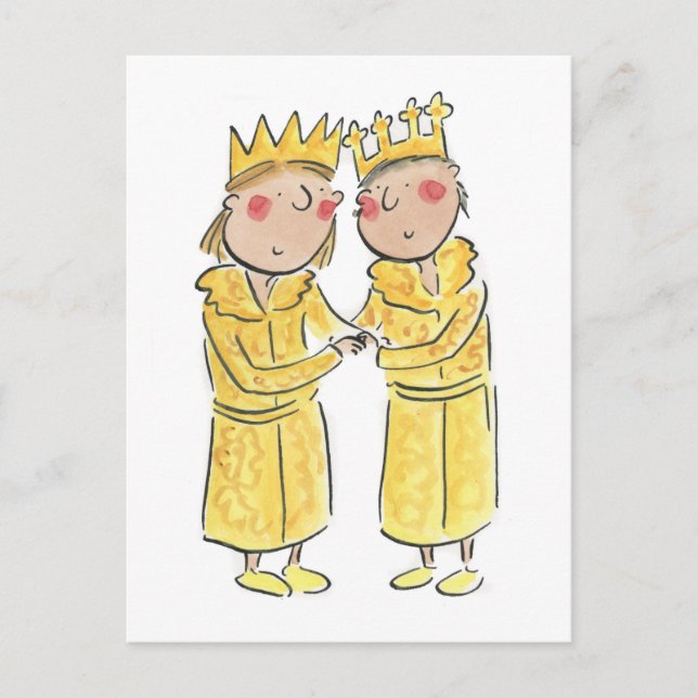 Cartão Postal Aniversário Dourado (Frente)