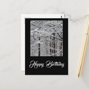 Cartão Postal Aniversário em um Dia de Inverno