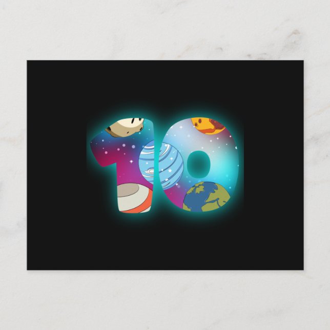 Cartão Postal ANIVERSÁRIO ESPACIAL 10 Aniversário de 10 anos Men (Frente)