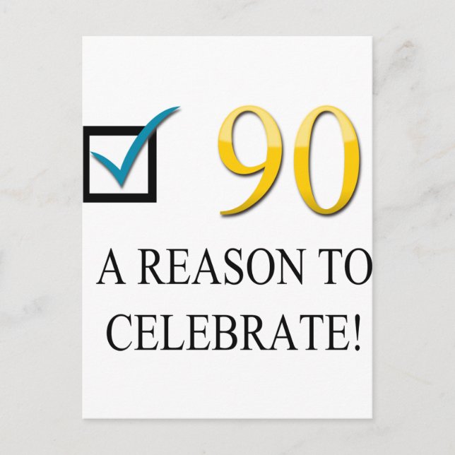 Cartão Postal Aniversário feliz do 90 (Frente)