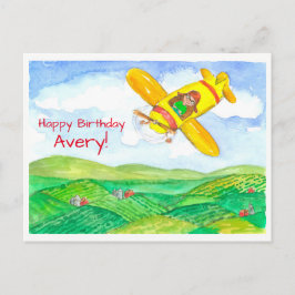 Cartão Postal Aniversário feliz do avião Aniversário Nome person