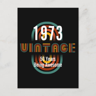CARTÃO POSTAL ANIVERSÁRIO INCRÍVEL ANO DE NASCIMENTO VINTAGE PER
