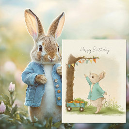 Cartão Postal Aniversário Infantil do Peter Rabbit&Jogo