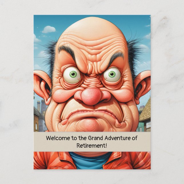 Cartão Postal Aniversário marco de humor de aposentadoria (Frente)