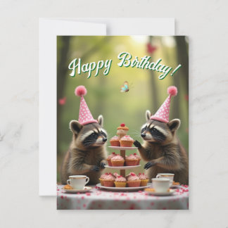 Cartão Postal Aniversário mascarado e alegre!
