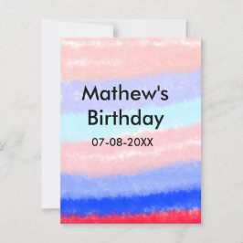 Cartão Postal Aniversário menino americano vermelho azul adicion