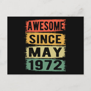 Cartão Postal Aniversário No Nascer De Maio De 1972