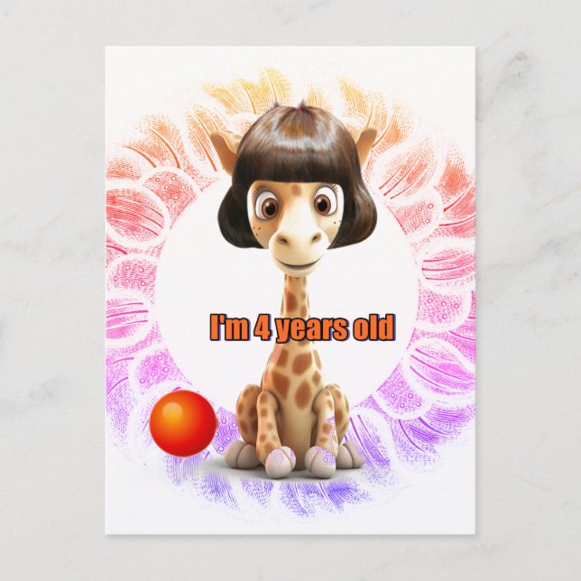 Cartão Postal Aniversário para Meninas (Frente)