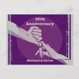 Cartão Postal Aniversário personalizado casal romântico de mãos 