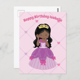 Cartão Postal Aniversário Personalizado da Princesa Africana Ame