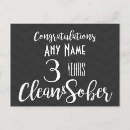 Cartão Postal aniversário personalizado de sobriedade AA NA