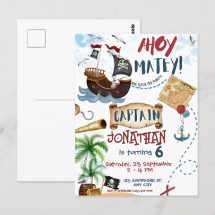 Cartão Postal Aniversário Pirata