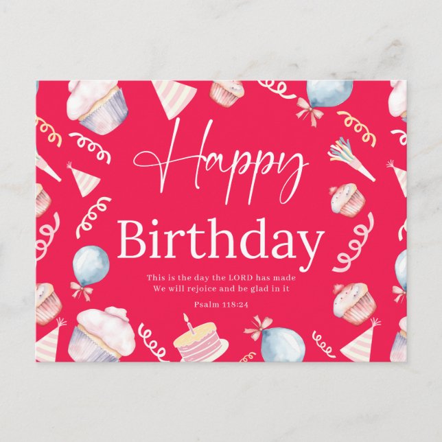 Cartão Postal Aniversário Salm118:24 (Frente)