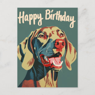 Cartão Postal Aniversário Weimaraner