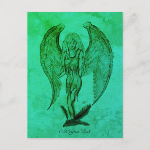 Cartão Postal Anjo, Arte Lápis em Marmor Design