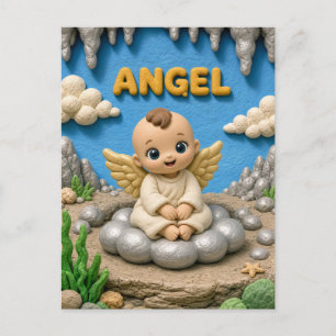 Cartão Postal Anjo Bebê Fofo, Mitológico