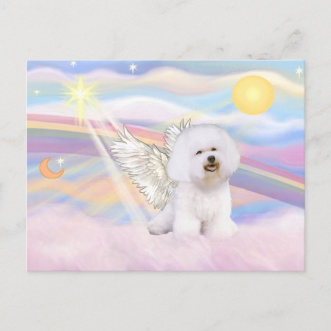 Cartão Postal Anjo Bichon Frise (Frente)