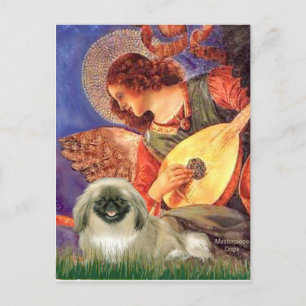 Cartão Postal Anjo com Bandolim - Pequinês 1b