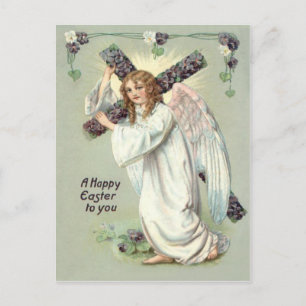 Cartão Postal Anjo Cruz Cristã Não Me Esqueças