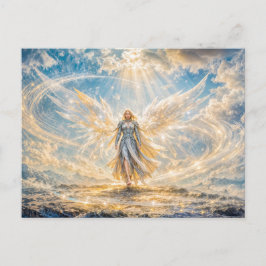 Cartão Postal Anjo da Fantasia Dinâmica em Luz Atmosférica Radia