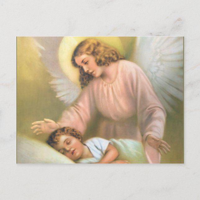 Cartão Postal Anjo da Guarda com Criança (Frente)