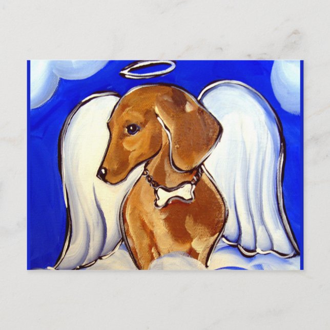 Cartão Postal anjo dachshund (Frente)