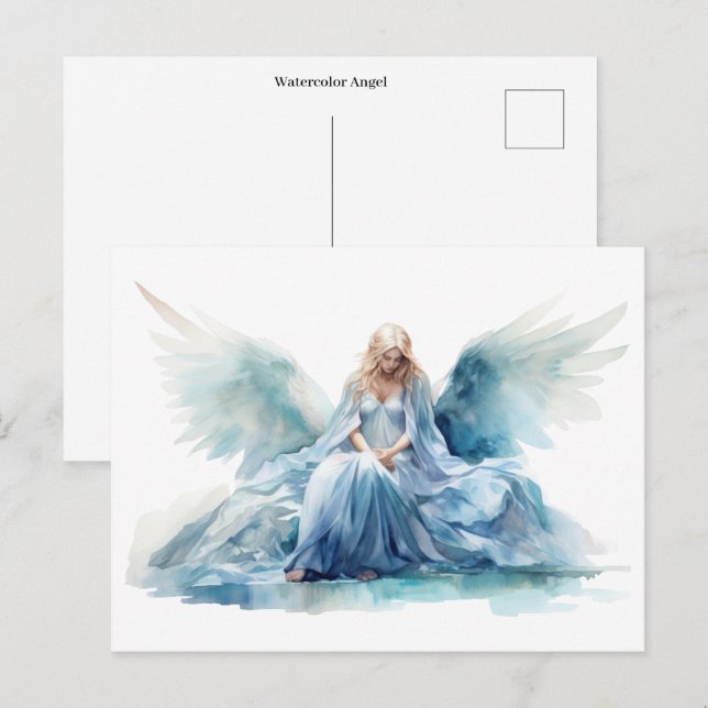 Cartão Postal Anjo de Aquarela  (Frente/Verso)