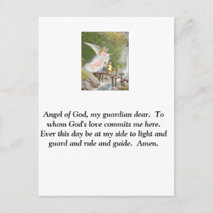 Cartão Postal Anjo de Deus meu guardião querido!
