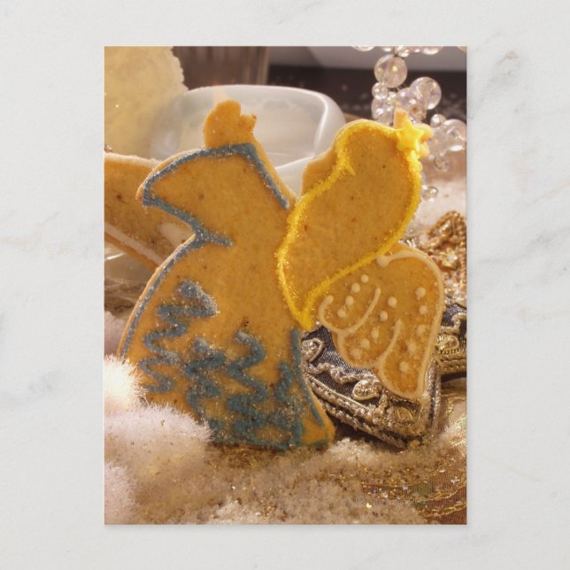 Cartão Postal Anjo de massa doce com decoração de açúcar (Frente)