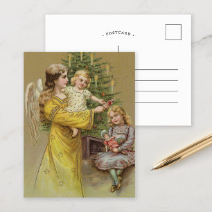 Cartão Postal Anjo de Natal   Férias de Natal Antigas