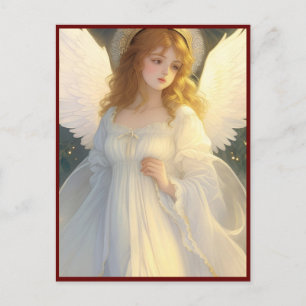 Cartão Postal Anjo de Natal Vitoriano Antigo