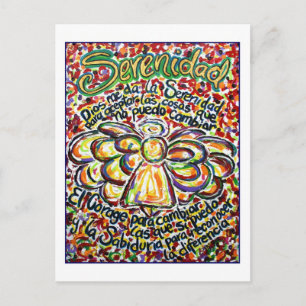 Cartão postal Anjo de Oração da Serenidade Espanho