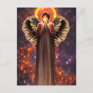 Cartão Postal Anjo Do Amor E Arte Original Leve