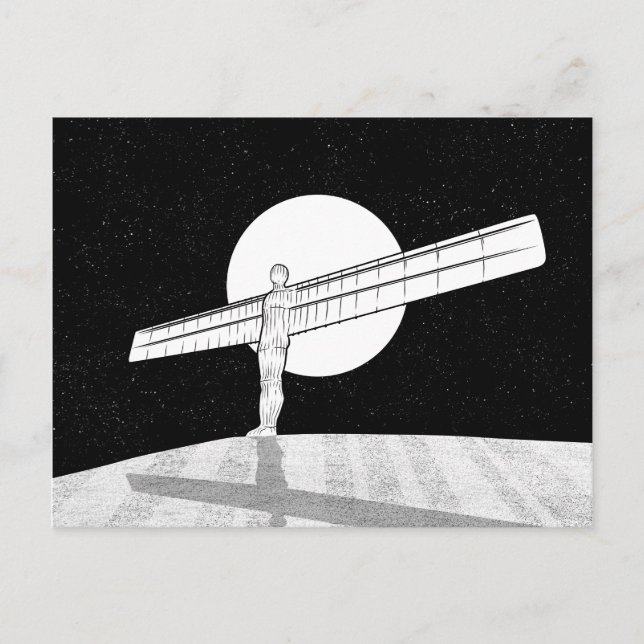 Cartão Postal Anjo do Norte Negro e Branco (Frente)