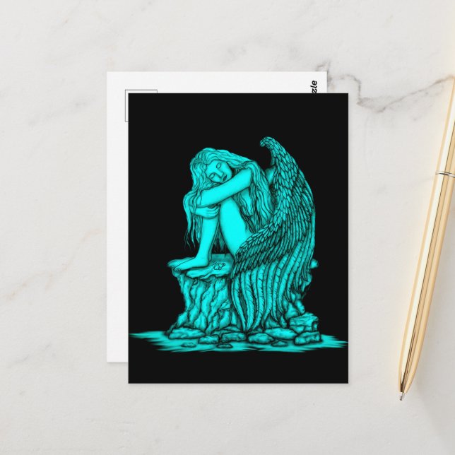 Cartão Postal Anjo dormindo na pedra (Frente/Verso In Situ)