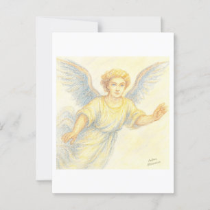 Cartão Postal Anjo em voo com um sorriso