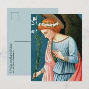 Cartão Postal Anjo Gabriel, A Anunciação de Lippi (Detalhe)