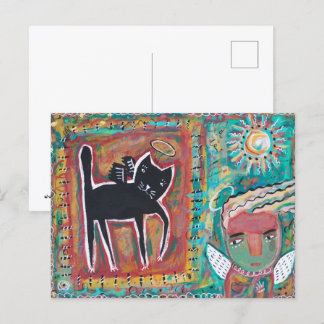 Cartão Postal Anjo Gato